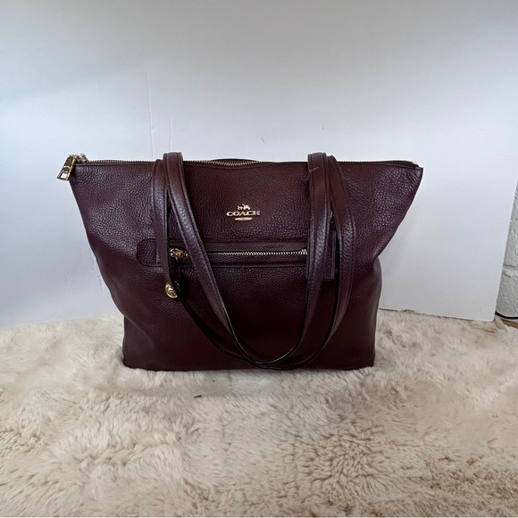 Coach Rich Burgundy Leather Tote - Picture 1 of 11